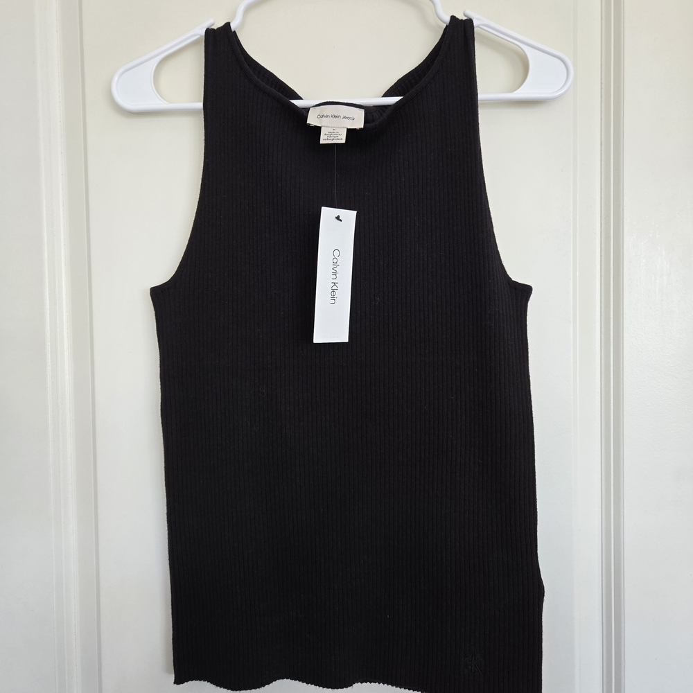 Calvin Klein Black Ribbed Tank Top
